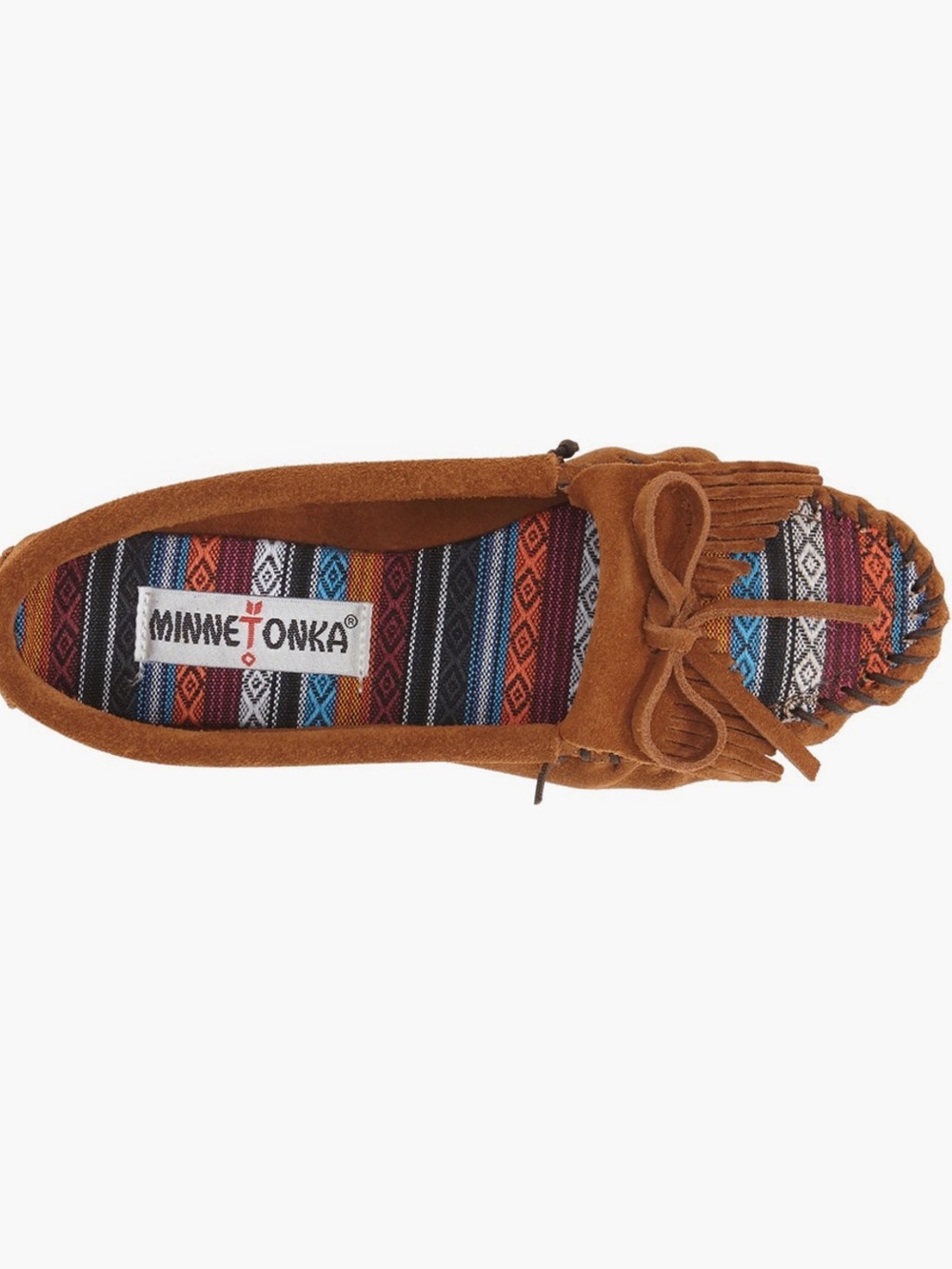 Minnetonka new Kiltie Moccasin Loafer in Tan Aztec print leather moccasin loafer